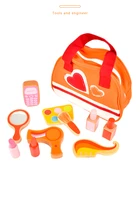 toy woo wooden toy girls baby pretend play house simulation toys suit cosmetics bag toys educational girls gift