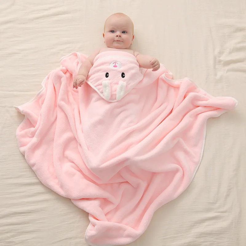 Newborn Baby Hooded Bath Towel Toddler Bathrobe Soft Blanket Lion Bear Flannel For Infant Boys Girls Swaddle Wrap | Мать и ребенок