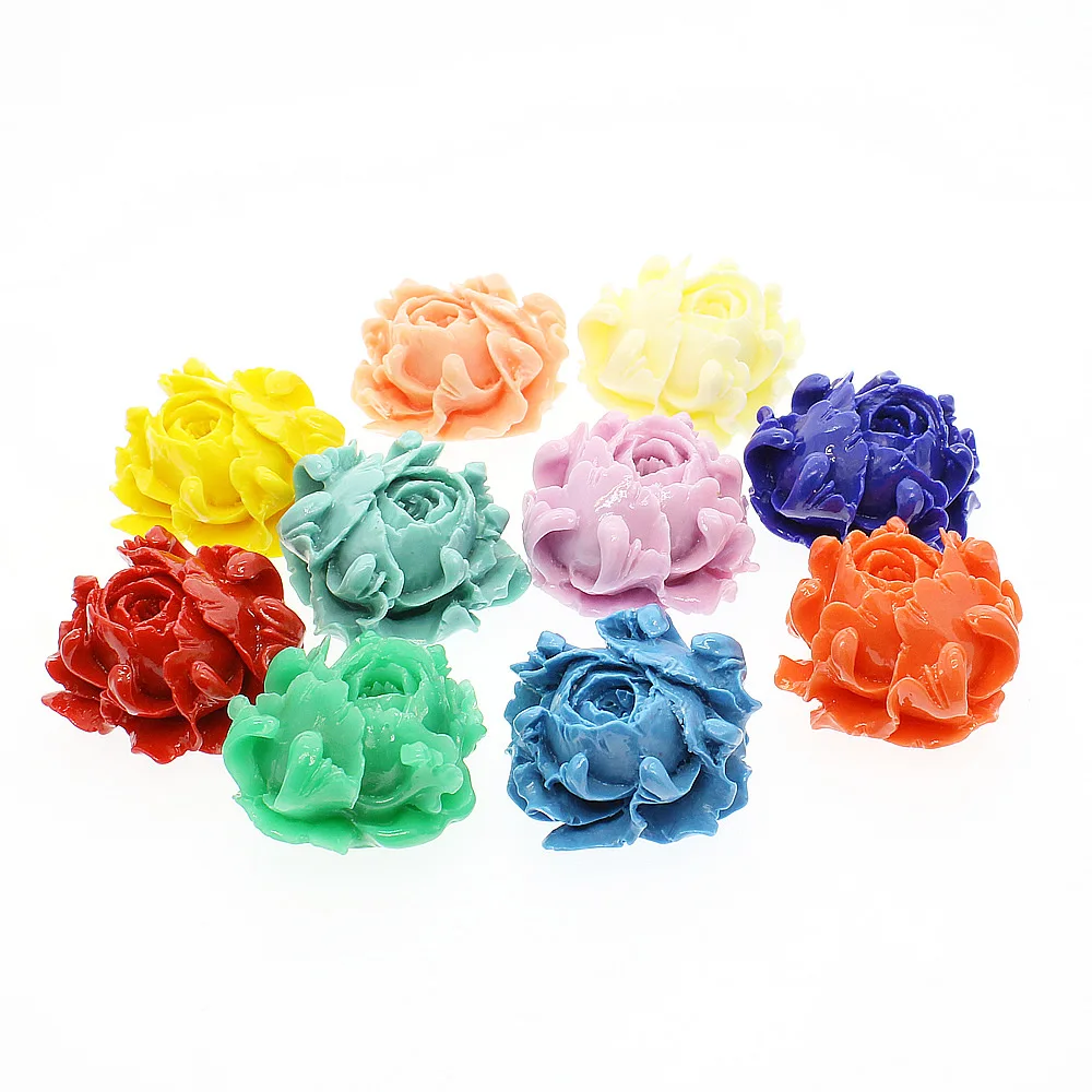 2 шт. Синтетические Коралловые бусины в форме цветка россыпью 35 мм окрашенные