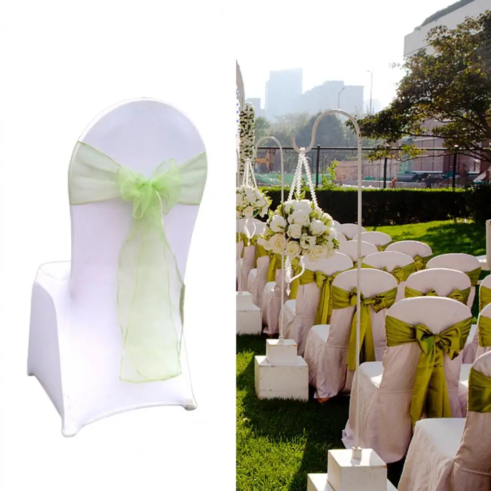 

40Pcs Exquisite Workmanship Chair Bow Sash Wear-resistant Polyester Bow Knot Organza Chair Sashes Wedding Decoration