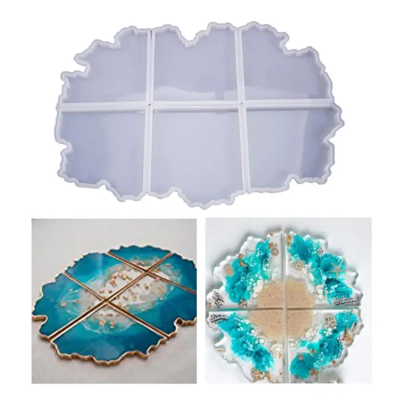 

Crystal Epoxy Resin Mold Irregular Coaster Casting Silicone DIY Craft Mould Tool