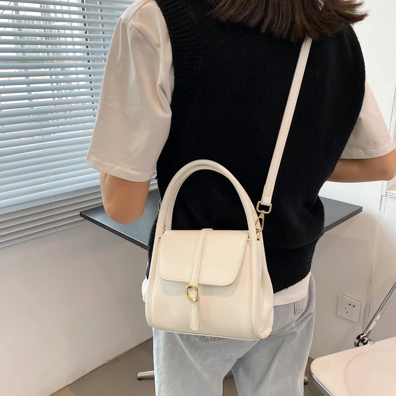 

Fashion Solid Color PU Leather Crossbody Bag Women's Mini Shoulder Handbag Summer Casual Messenger Bag Women Tote Small Purse