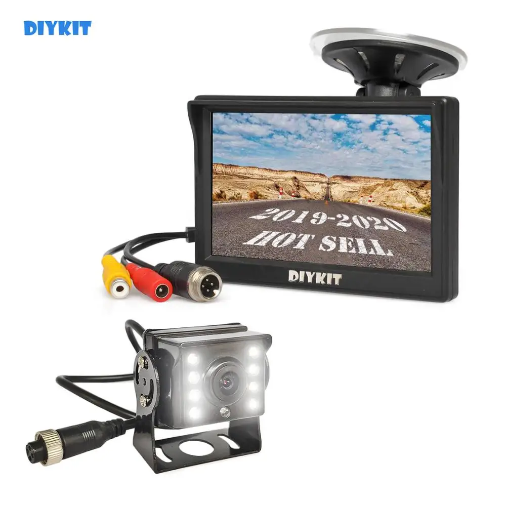 DIYKIT " Обратный автомобильный монитор Водонепроницаемый светодиодный Цвет ночного видения резервный автобус грузовик камера заднего вида CCD автомобильное зарядное устройство