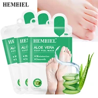 hemeiel foot mask 3pairs aloe vera moisturizing peeling for feet care masks anti crack heel callus repair dead skin foot mask