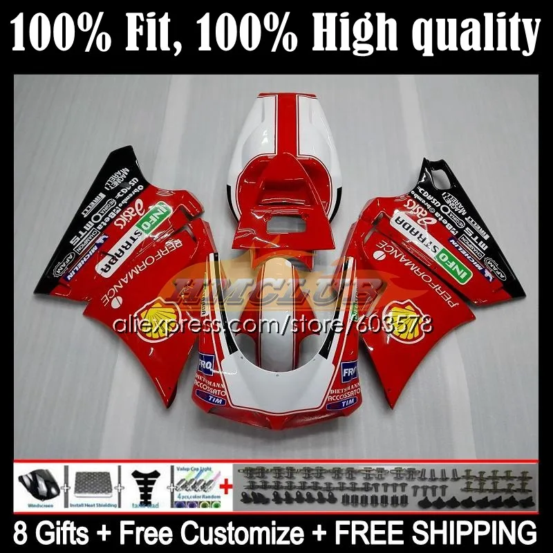 

Injection For DUCATI 748 853 916 996 998 S R 94 95 96 97 98 110CL.7 748S 996R 998R 1999 2000 2001 2002 OEM Fairing Stock Red