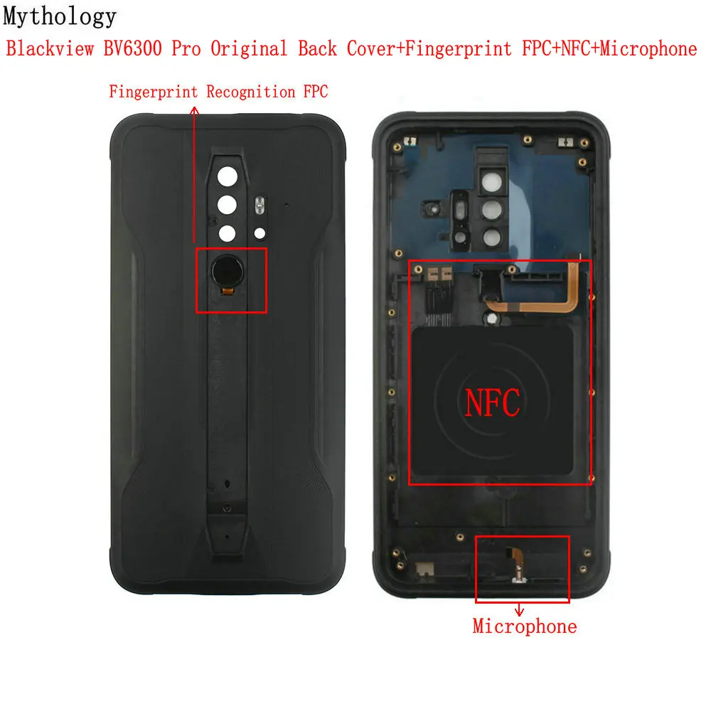 

Mythology Back Cover for Blackview BV6300 Pro Back Housing+Fingerprint Recognition FPC+Microphone+NFC Waterproot Mobile Phone