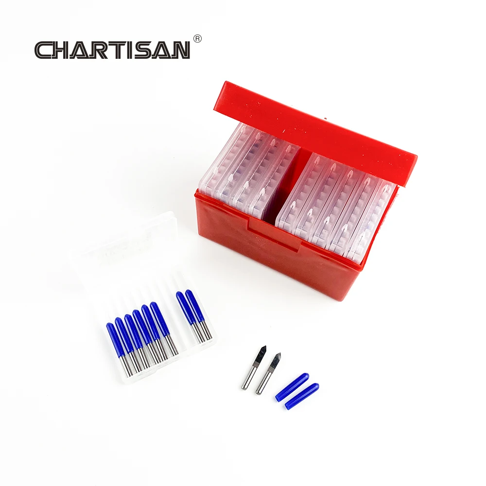V Sharp Tip Chamfer 10/15/20/25/30/40/45/60/90 Degree Pyramid Engraving Bit End Mill Tungsten Carbide PCB 3D Milling Cutter