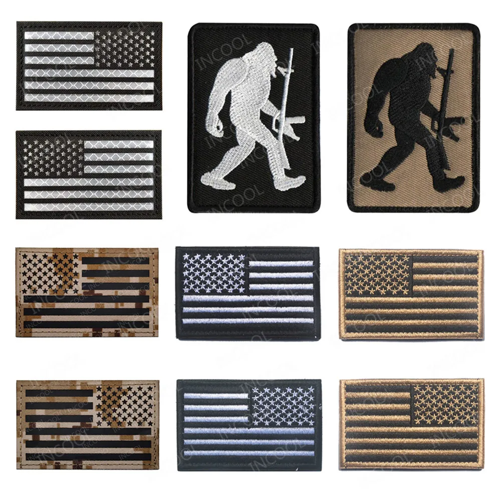 Американский флаг США инфракрасный IR Светоотражающие черные белые пустынные