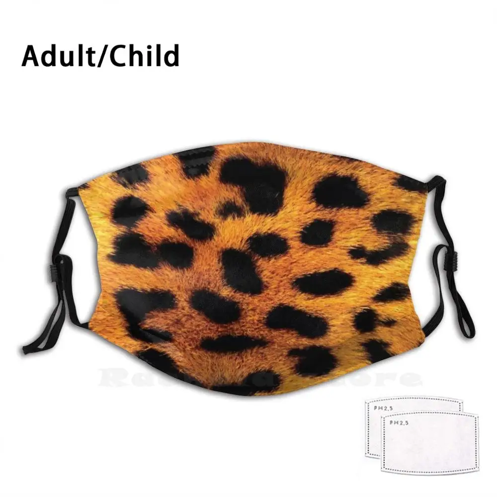 

Leopard Print Design Cloth Face Adult Kids Anti Dust Filter Diy Mask Facemask Quarantine Face Inhale Breath Oxygen Children