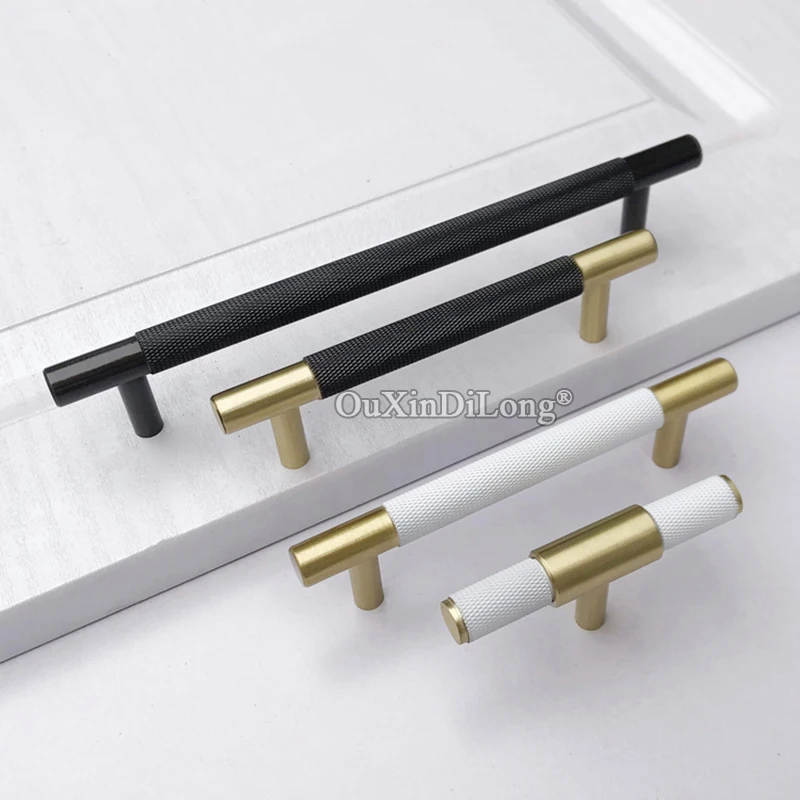 

New 10PCS European Pure Brass Knurled Furniture Handles Drawer Pulls Cupboard Wardrobe Kitchen Cabinet Pens Knobs and Handles