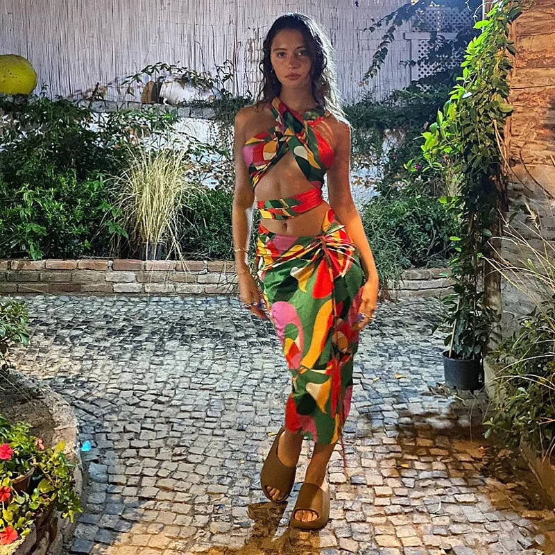 

Women Sleeveless Sexy Midi Dresses Party Clubwear Print Skinny Bodycon Dress