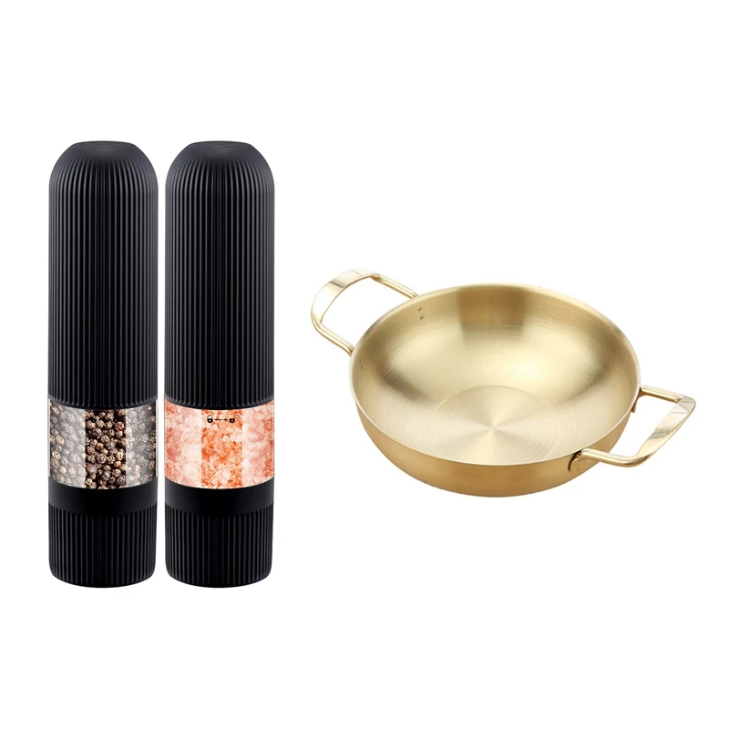 

Мельница на батарейках для соли и перца набор и мини-поварская кастрюля для морепродуктов из нержавеющей стали Повседневная кастрюля посуд...