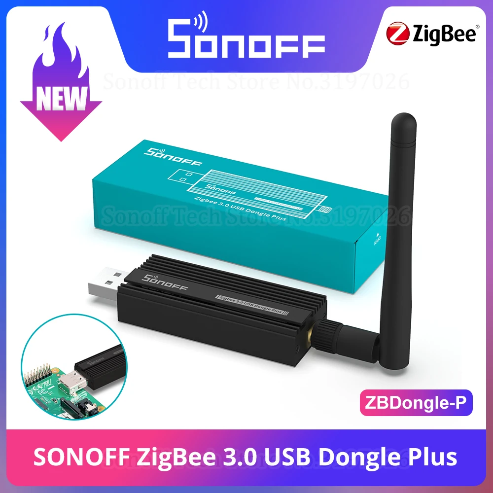 

SONOFF ZB Dongle Zigbee 3,0 USB ZBDongle Plus Универсальный ZigBee шлюз через ZHA или Zigbee2MQTT поддержка Sonoff ZBMINI S26R2ZB SNZB