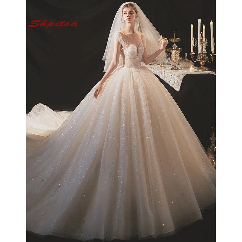 

Роскошное бальное платье, свадебные платья из тюля, свадебные платья цвета Белой Слоновой кости для невесты, свадебные платья