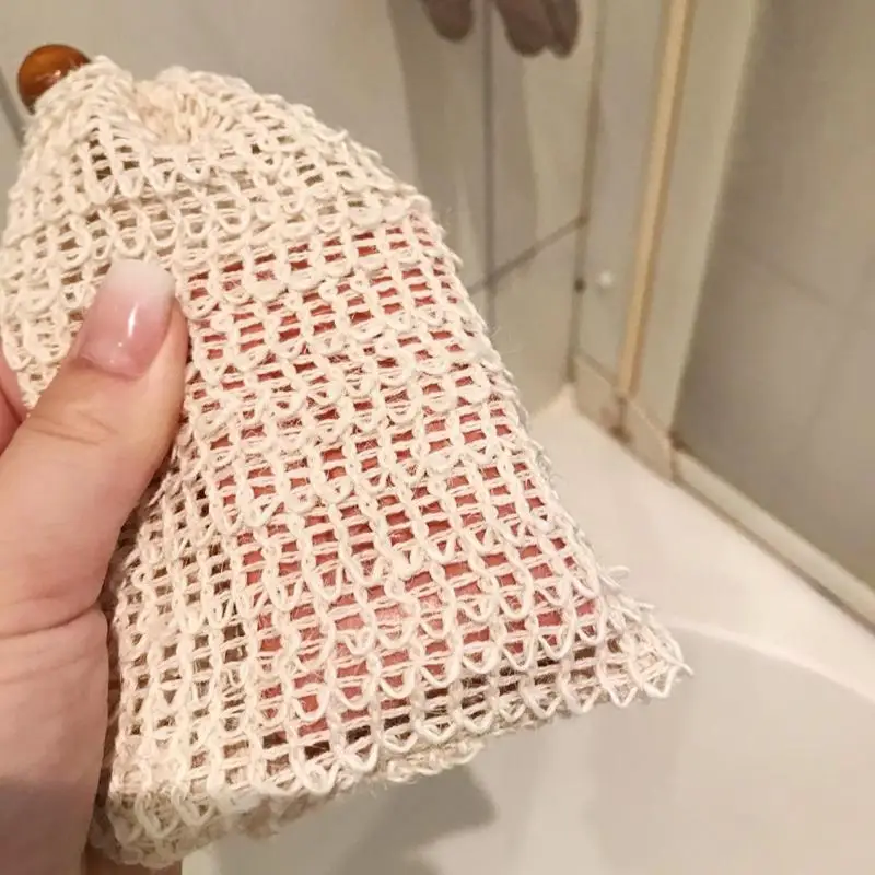 1/4 шт. конопли мешочки для мыла сетчатая веревка вспенивания Отшелушивающий Saver