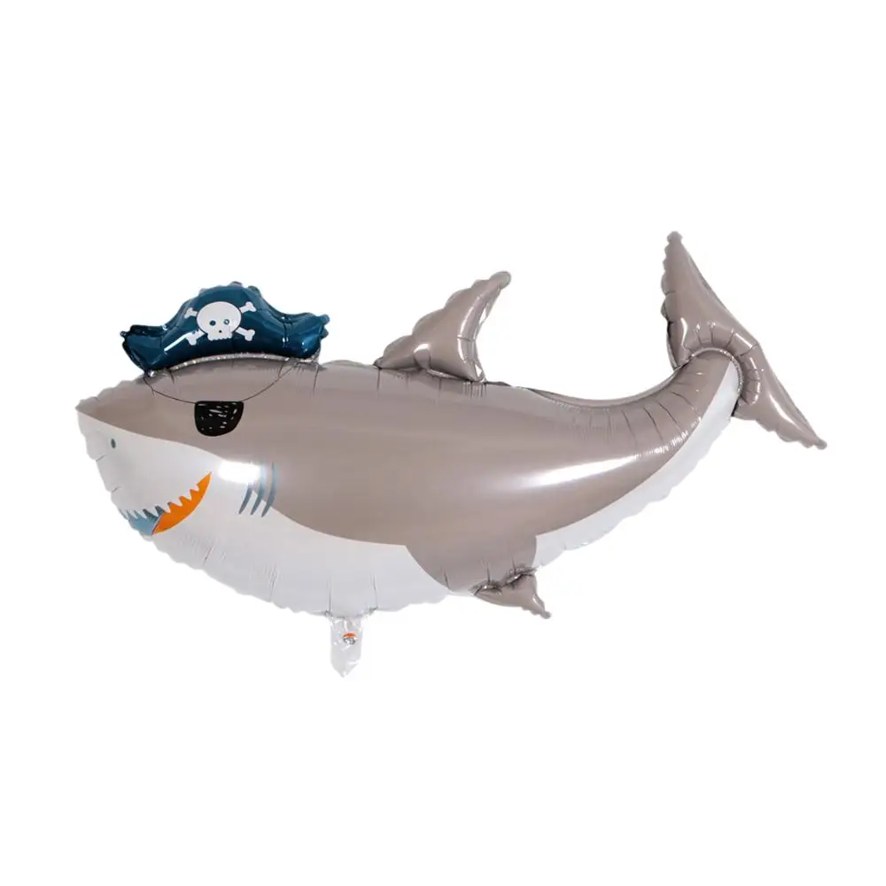 Pirate shark 1 шт. большой гиппокамп Осьминог Рыба Акула фольгированный шар океанские животные тематические праздничные детские подарки украшение на день рождения Гелиевый шар - Цвет: Pirate shark
