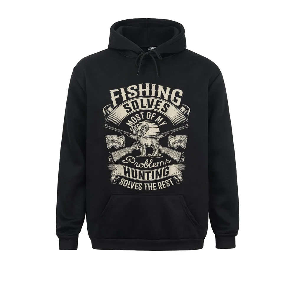 

Winter Fishin Solves Most Of My Problems Huntin Hunter Sweatshirts Fall Hoodies Long Sleeve For Women Men Rife Sweatshirts
