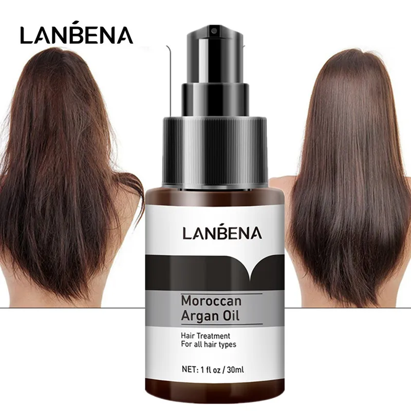 

LANBENA Moroccan Essential Oil Repair Hair No Greasy Gentle Care Anti-Frizz Nourish Silken Growth Treatment Increase the Gloss