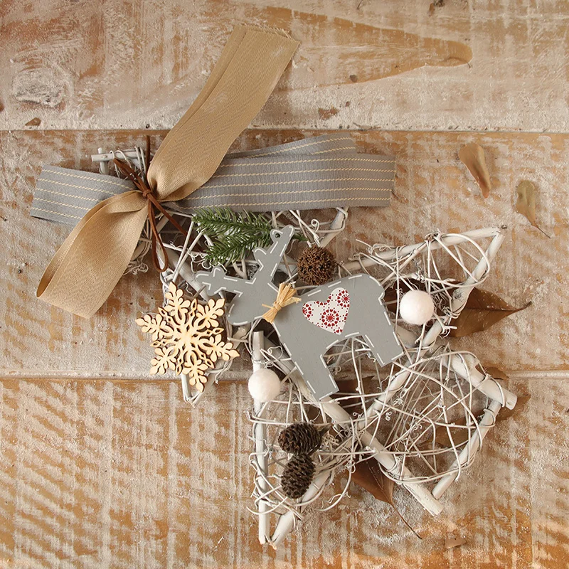 Рождественская креативная светящаяся деревянная рамка мини-дверь подвесное