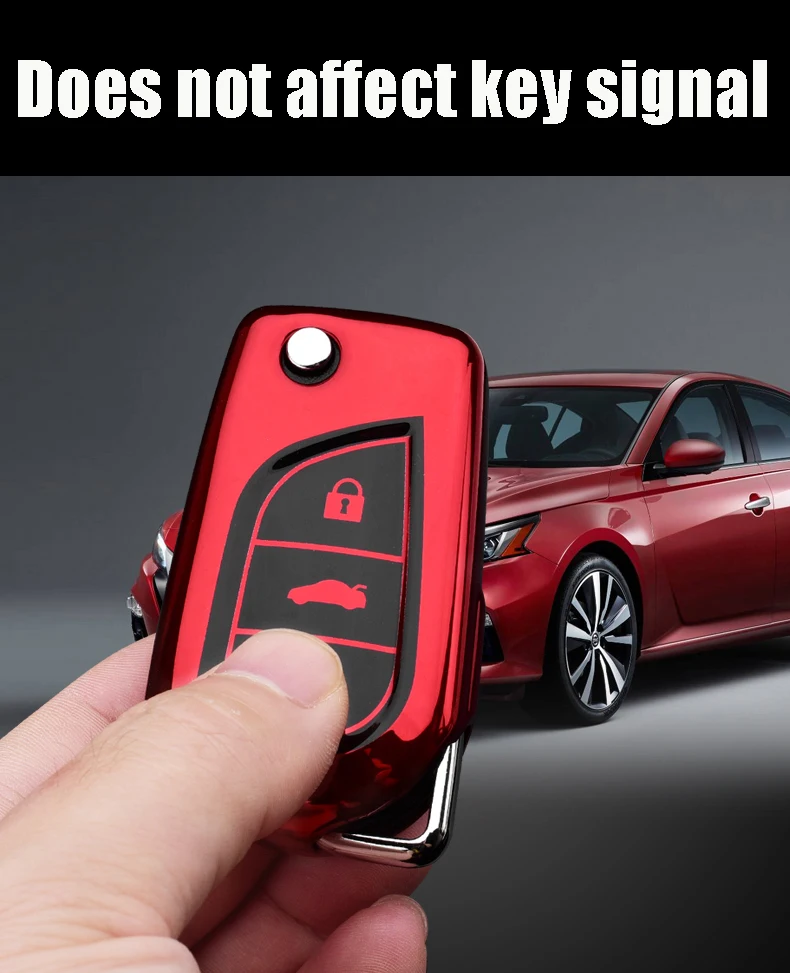ZOBIG автомобильный флип-чехол для ключей Toyota Yaris Reiz Carola Rav4 Highlander складной брелок