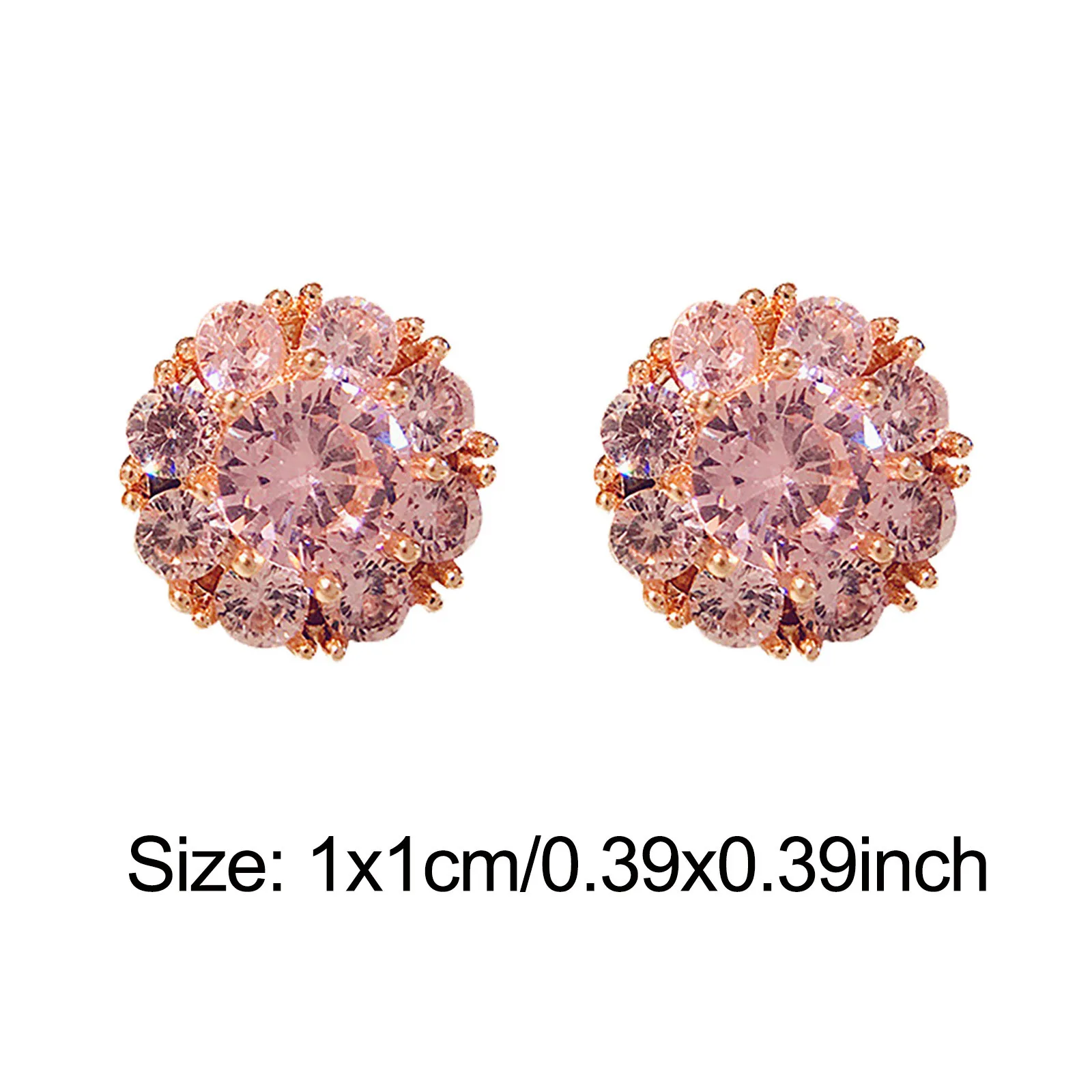 

Rotatable Pink Crystal Stud Earrings For Women Temperament Trendy Micro Inlay Transport Earring kolczyki Brincos