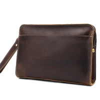mens genuine leather clutch bag business luxury vintage cowhide handbag man wallets hand bags with zipper mens new fashion 2020