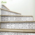 FunlifeСерые марокканские наклейки в стиле ретро для лестницы, водостойкие маслостойкие наклейки на пол для лестницы, ванной, кухни, Декор