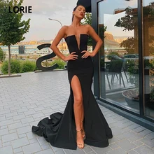 Lorie vestido de noite de cetim preto, sereia, decote em v, sexy, vestido de baile, longo, comprimento até o chão, festa, tamanho grande, 2020 (2)