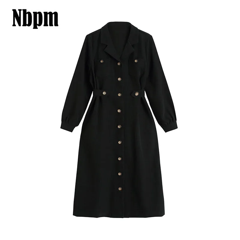 Черное клетчатое женское шикарное модное платье-рубашка средней длины на