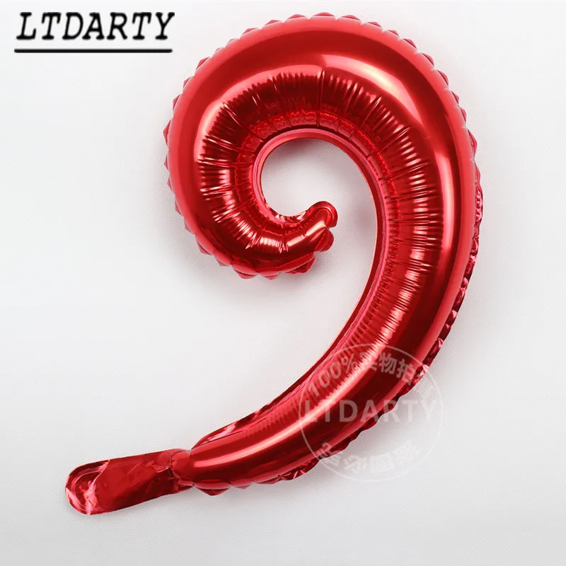 50 шт. цветная спиральная волна кривая воздушный шарик из фольги в форме семья на