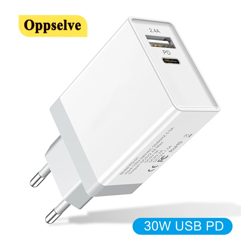 

Зарядное устройство с 2 портами USB Type-C для iPhone 12/12 Mini 12 Pro/12 Pro Max X XR XS MAX 30 Вт 5 В, быстрое зарядное устройство для Samsung Xiaomi Huawei