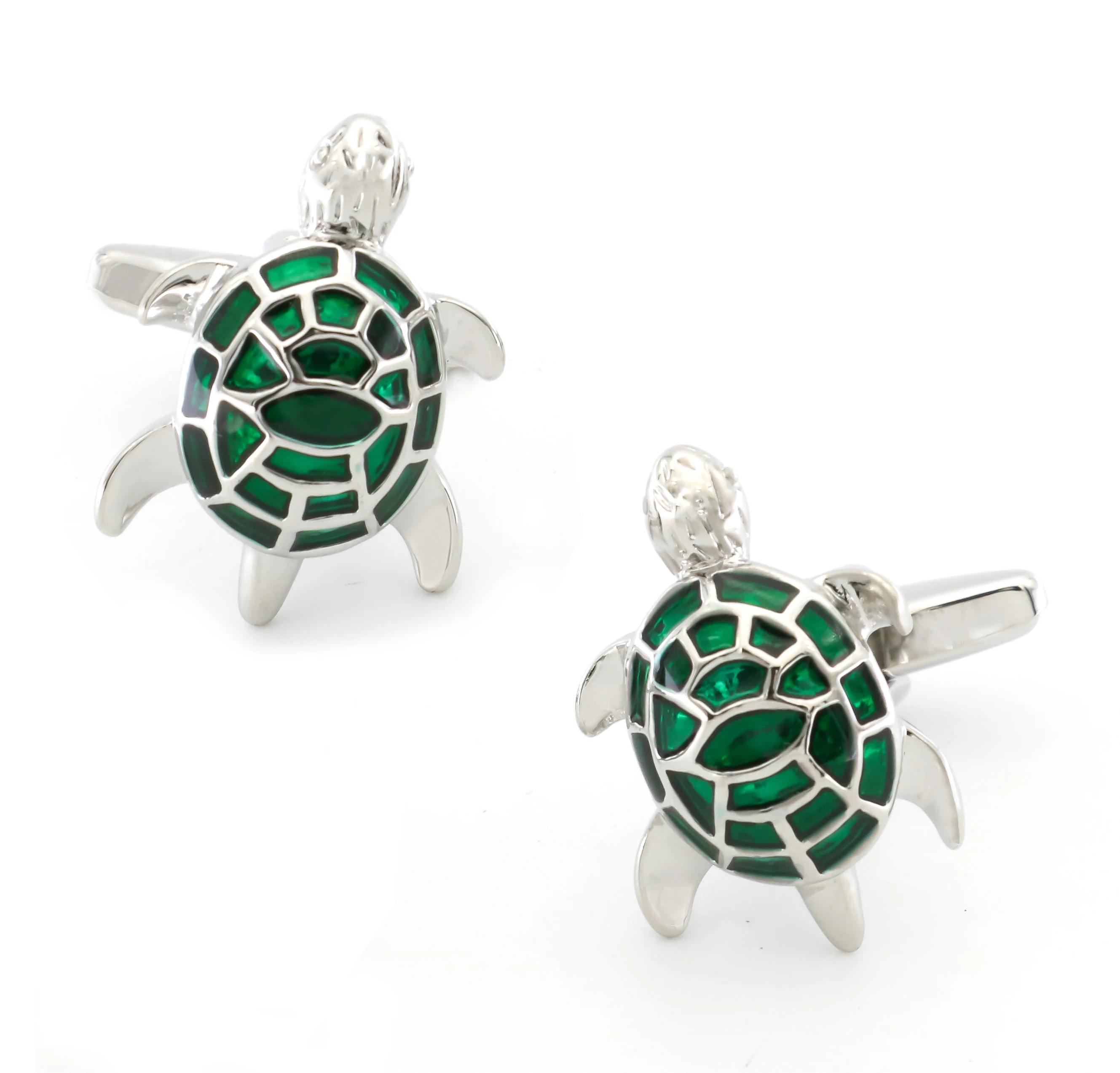 

Turtle Cuff Links For Men Tortoise Design Quality Brass Material Green Color Cufflinks Wholesale&retail