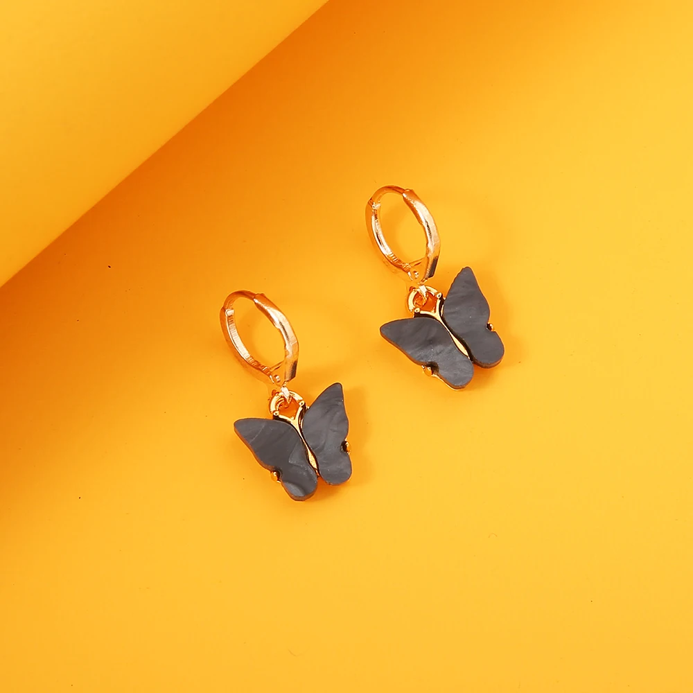 9 цветов полимерные серьги бабочки для женщин цветные стильные капли модные