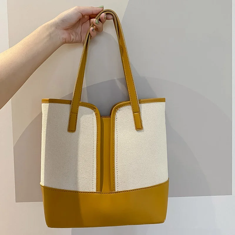 

Korean style Patchwork women handbag large Capacity Fashion Canvas female Shoulder Crossbody Bag big ladies totes composite bags