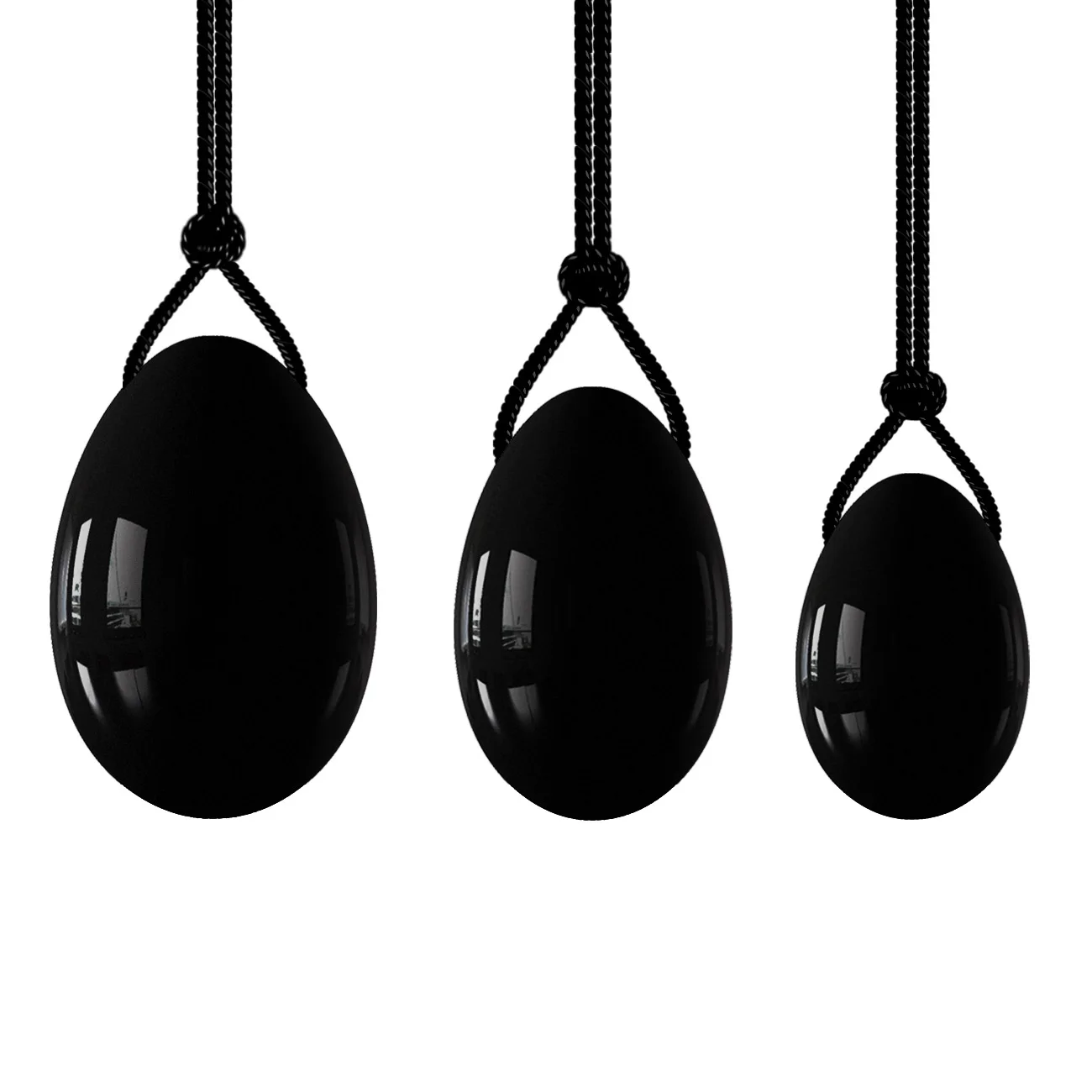 

Obsidian Yoni Egg 3 Sizes Feminine Hygiene Massage Ball for Pelvic Floor Muscles Kegel Exercise Black Crystal Healing Eggs