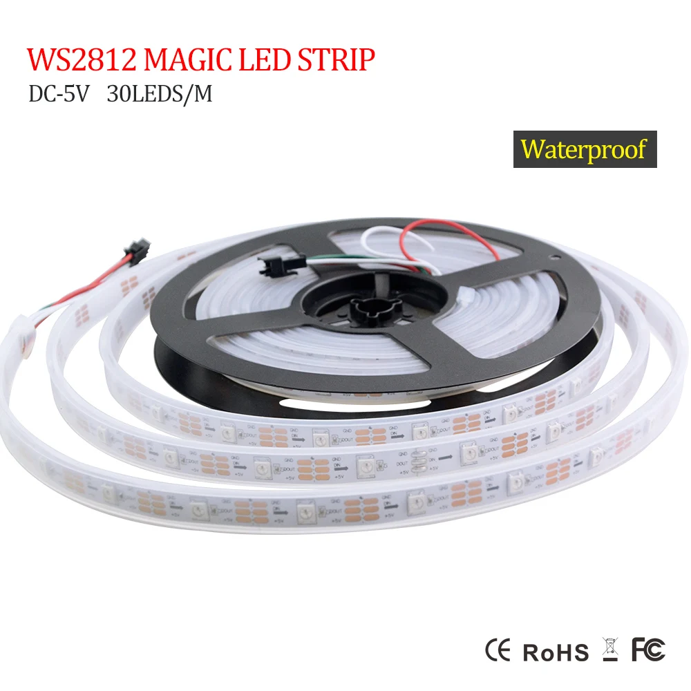 Новейшая Волшебная разноцветная Светодиодная лента RGB 5050 SMD WS2812