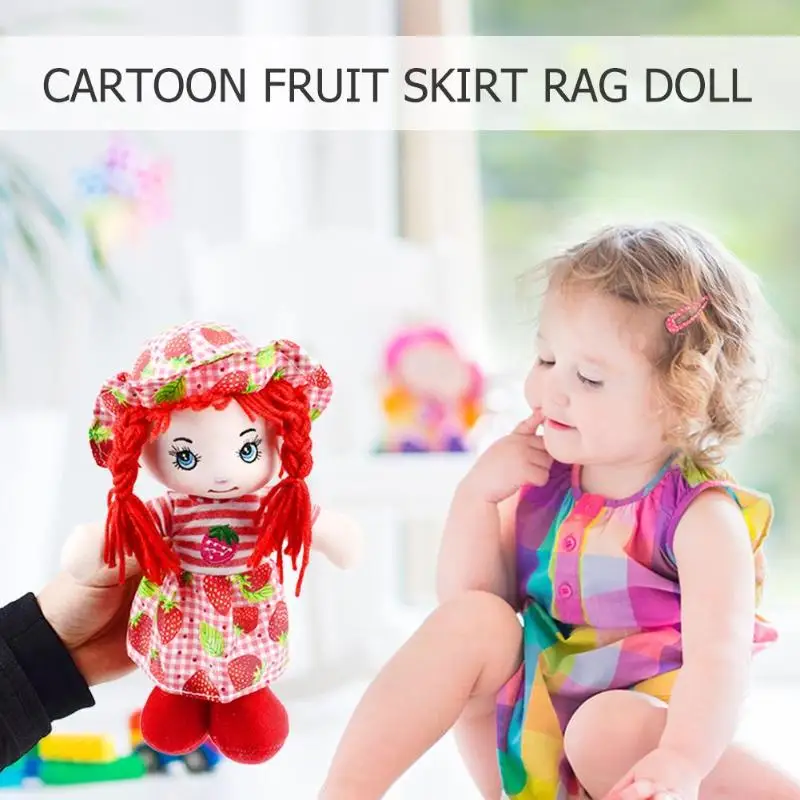 25 см мультяшная кавайная шапка с юбкой в виде фруктов тряпичная кукла мягкие