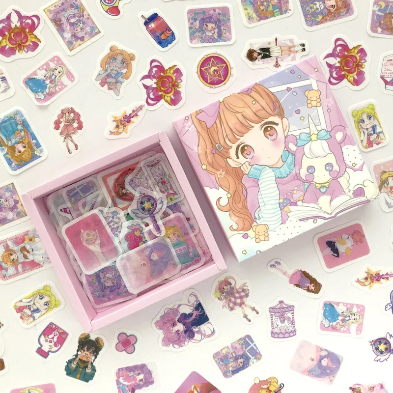 

200 pcs/pack Kawaii Sailor Moon Girls Box Decorative Stationery Stickers Scrapbooking DIY Diary Album Stick