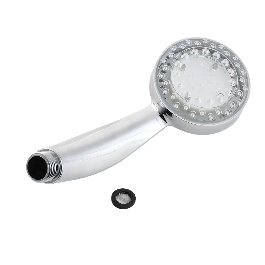 Цветной круглый светодиодный душ без батареи ручной датчик температуры для дома