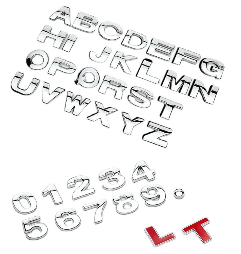 

Металлический Алфавит жизсаев 3D, серебряный значок, хромированные серебряные буквы, автомобильные аксессуары, наклейки, наклейки, Стикеры ...