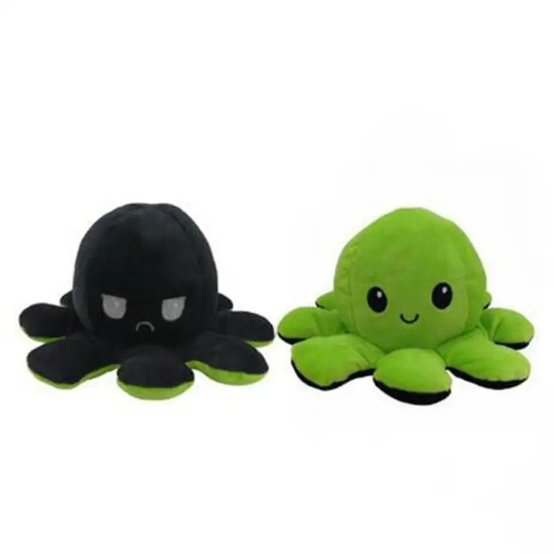 

Mood Birthday Gift Stuffed Toy Creative Mascots Funny Mascot For Kids Double-sided Octopus Plush Toy Children Kawaii To Show New