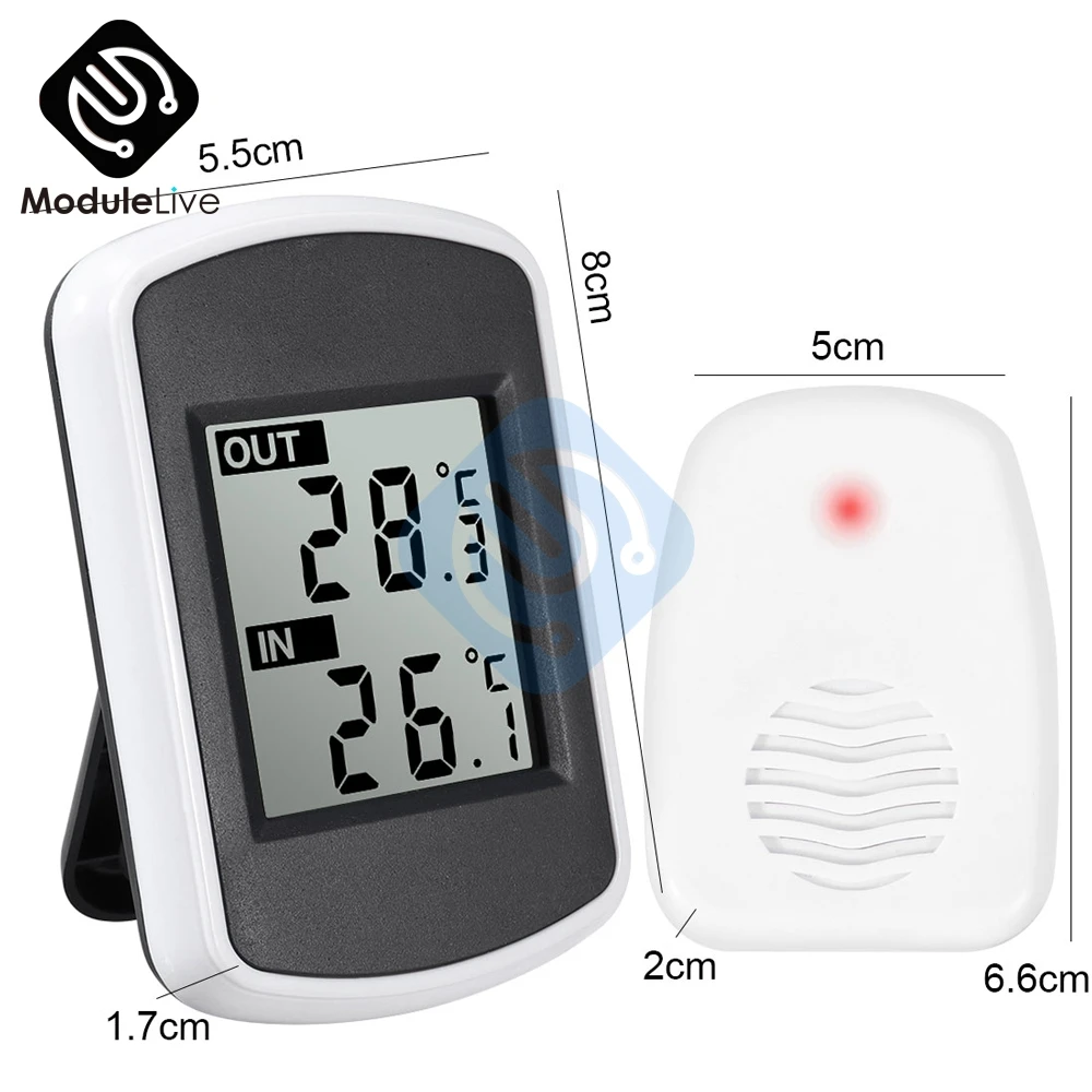 Цифровой термометр гигрометр с ЖК дисплеем 433 МГц|Приборы для измерения