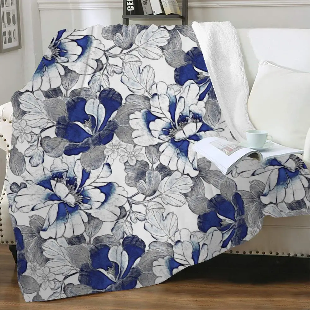 

NKNK Flowers Blankets Floral Bedspread For Bed Painting 3D Print Retro Bedding Throw Sherpa Blanket Animal High Quality Adult