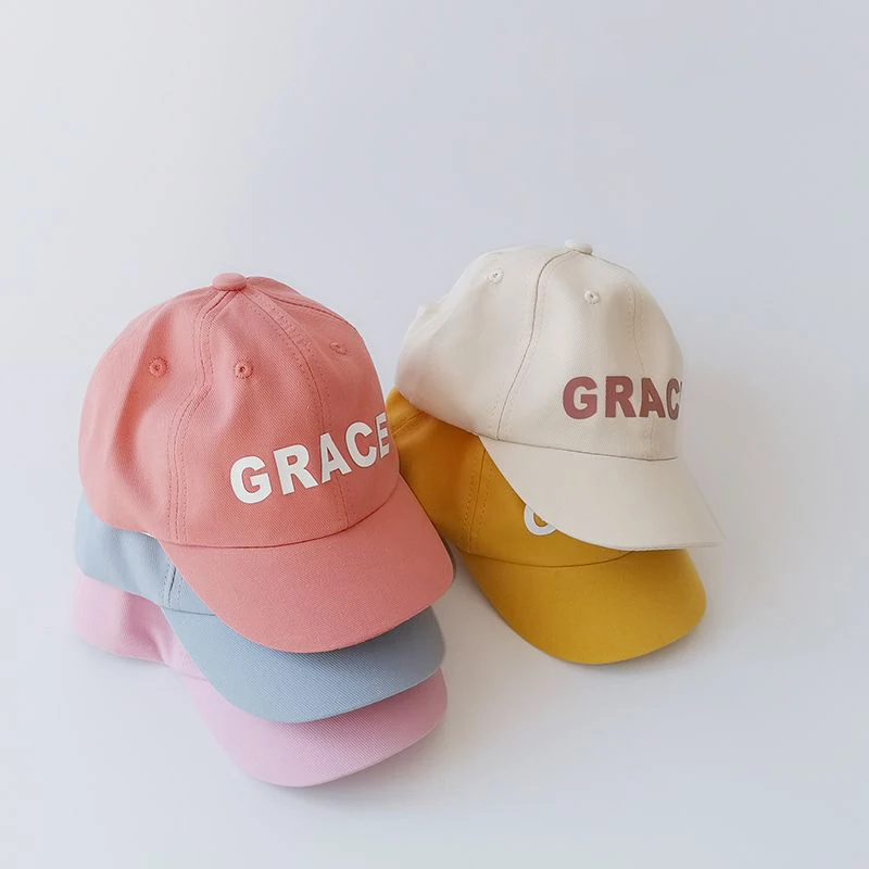 

Newsborn Baby Baseball Cap Outdoor Sun Hat Pure Color Letter Boys Girls Holiday Party Peaked Caps Kids Visors Snapback Hats