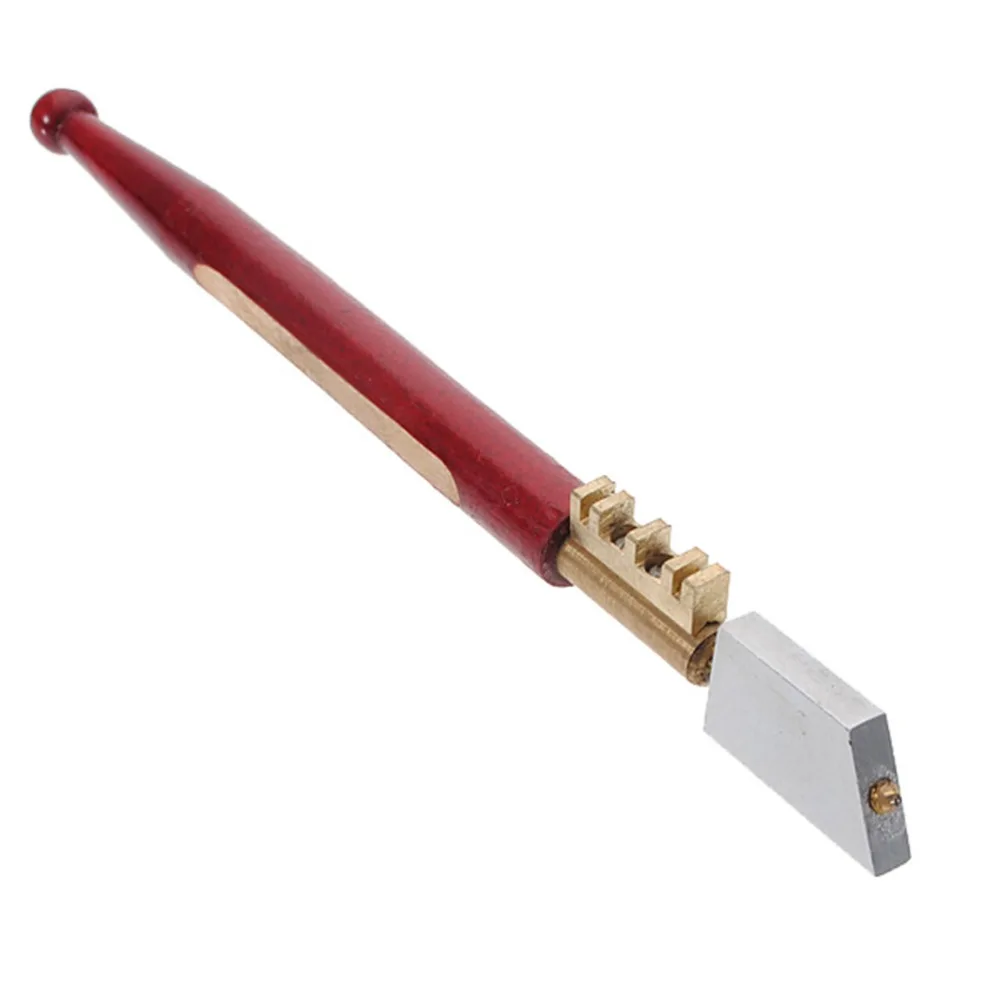 

17.5mm Wooden Handle Portable Glass Cutter Professional Diamond Tipped Glass Cutter Pencil Window Glass Craft Cutting Knife
