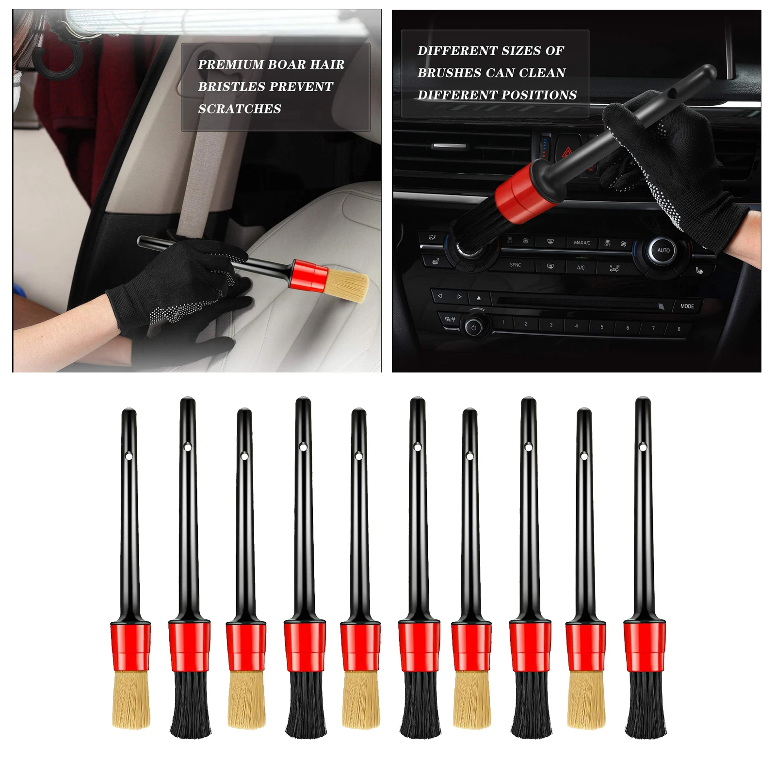 

Wheel & Tire Brush Car Detailing Kit Sturdy Bristles Automotive Brush for Car Alloy Wheel Air Vent Exterior