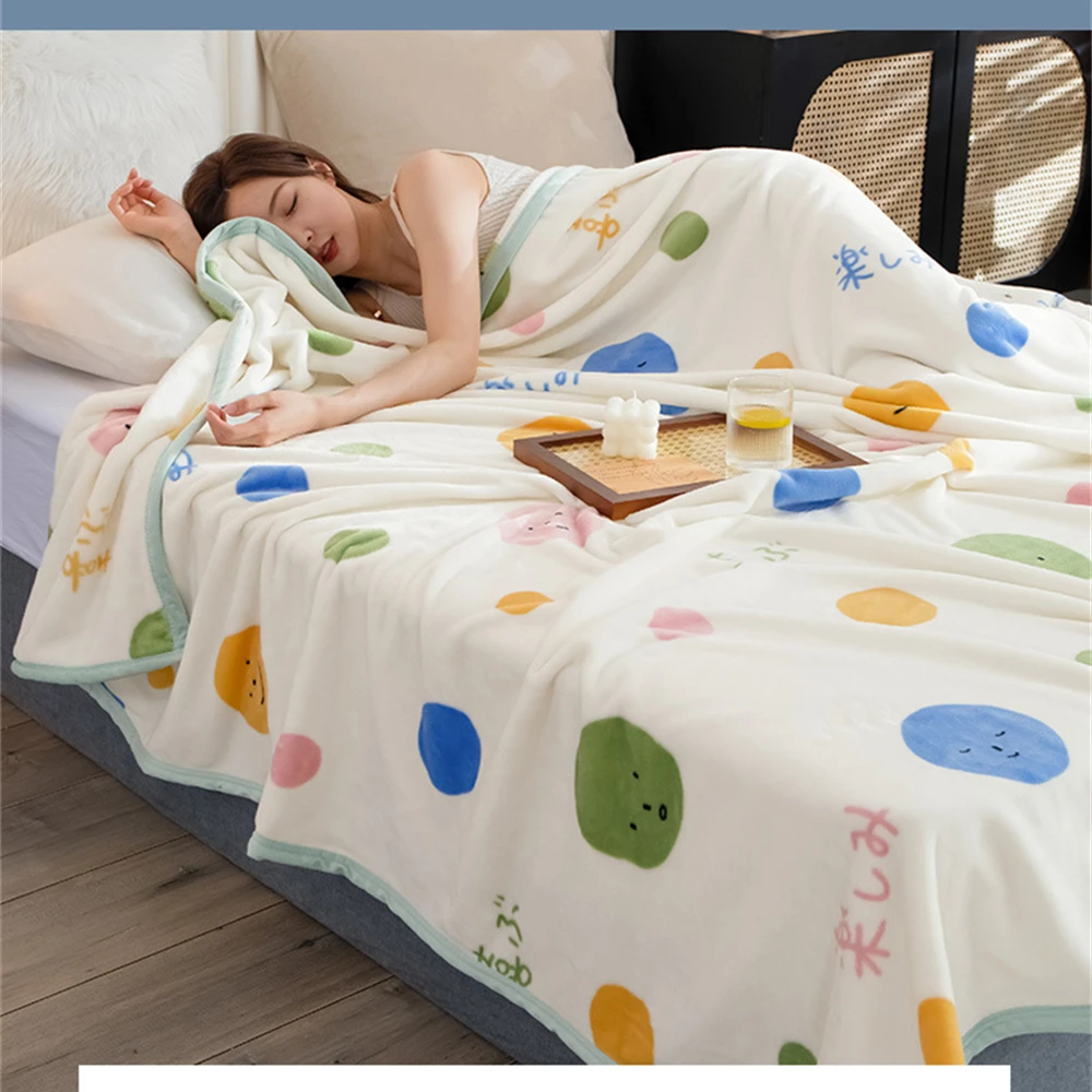 

Thicken Warm Sleeping Blanket Flannel Folding Air Conditioner Quilt Car Living Room Soft Bed Sheet Fall Winter Home Textile