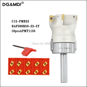 Концевая фреза с хвостовиком C12 FMB22, угловым концом, для вставок APMT1135, BAP300R 50, 22