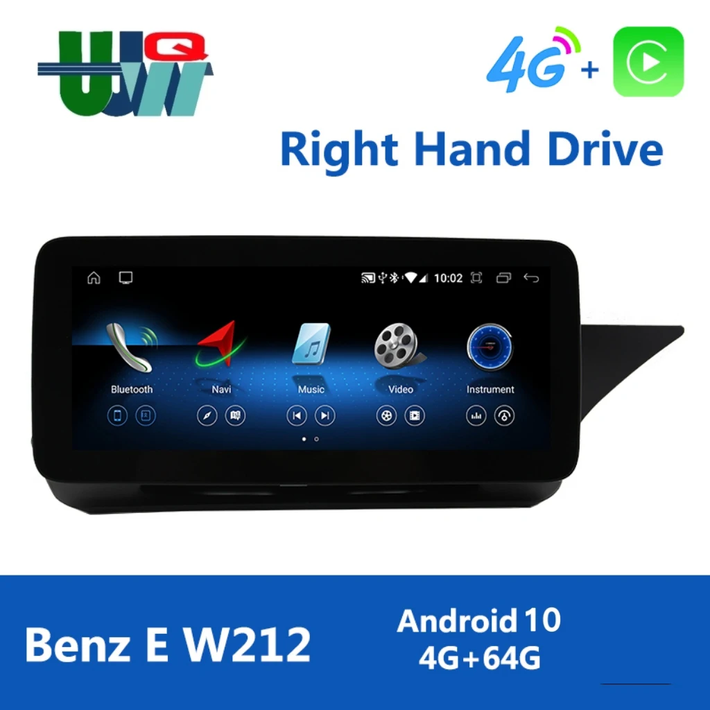 

UJQW Car Video Players Radio Audio For Mercedes Benz E Class W212 E260 E300 2013-2015 RHD Carplay Andoid Auto GPS BT Wifi 4G LTE