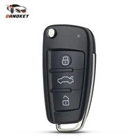 dandkey folding flip remote car key shell case 3 button case for audi a6 for vw for pasha for bora for skoda for seat no blade